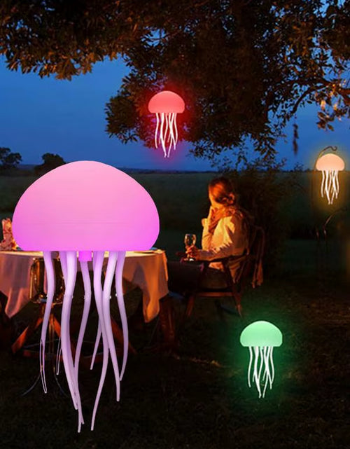 Load image into Gallery viewer, Jellyfish Night Light Cartoon Jellyfish Night Light Gradient Cute Jellyfish Bedside Lamp Voice Control Floating Jellyfish Lamp
