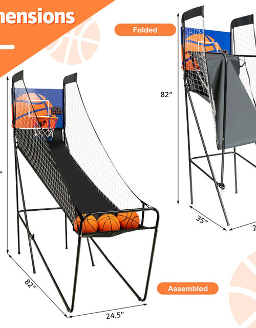 Load image into Gallery viewer, Foldable Single Shot Basketball Arcade Game with Electronic Scorer and Basketballs
