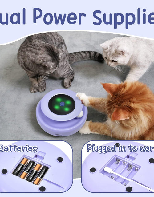 Load image into Gallery viewer, Cat Toys, 2-In-1 Interactive Cat Toys for Indoor Cats, Automatic Cat Toy Balls, Mice Toys Ambush Feather Kitten Toys with 7Pcs Attachments, Dual Power Supplies, Adjustable Speed, Auto On/Off
