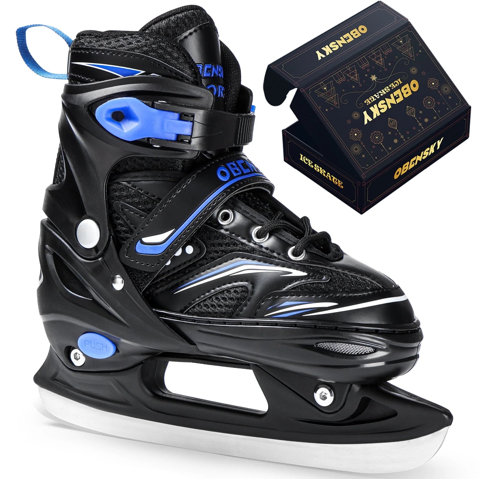 Adjustable Ice Skates - Kids Ice Skates for Beginners, Girls and Boys - Soft Padding and Reinforced Ankle Support - Fun Ice Hockey Lace-Up Skates for Outdoor and Rink