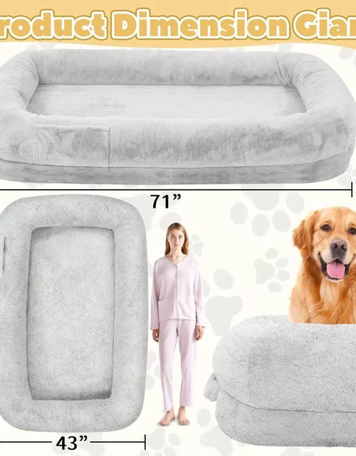 Load image into Gallery viewer, Human Dog Bed for Adults, 71&quot; Long Human Size Dog Bed, Removable Cover, Washable, Waterproof, Orthopedic Design
