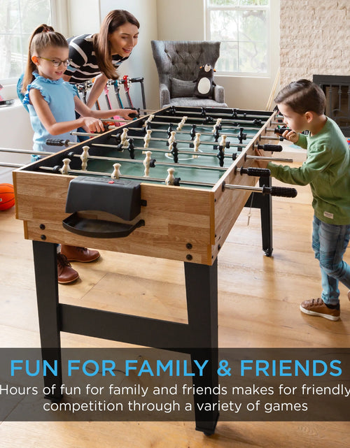 Load image into Gallery viewer, 2X4Ft 10-In-1 Combo Game Table Set W/ Hockey, Foosball, Pool, Shuffleboard, Ping Pong - Walnut
