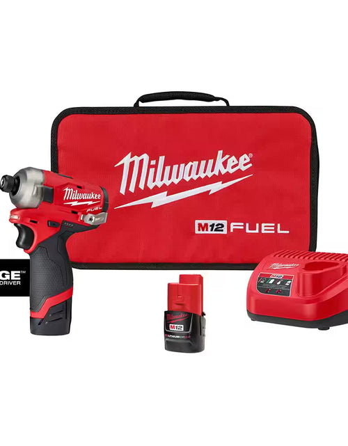 Load image into Gallery viewer, M12 FUEL SURGE 12V Lithium-Ion Brushless Cordless 1/4 In. Hex Impact Driver Compact Kit W/Two 2.0Ah Batteries, Bag
