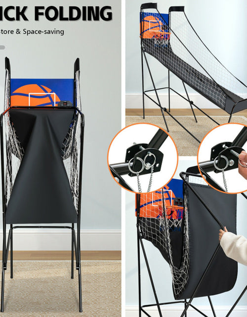 Load image into Gallery viewer, Foldable Single Shot Basketball Arcade Game with Electronic Scorer and Basketballs
