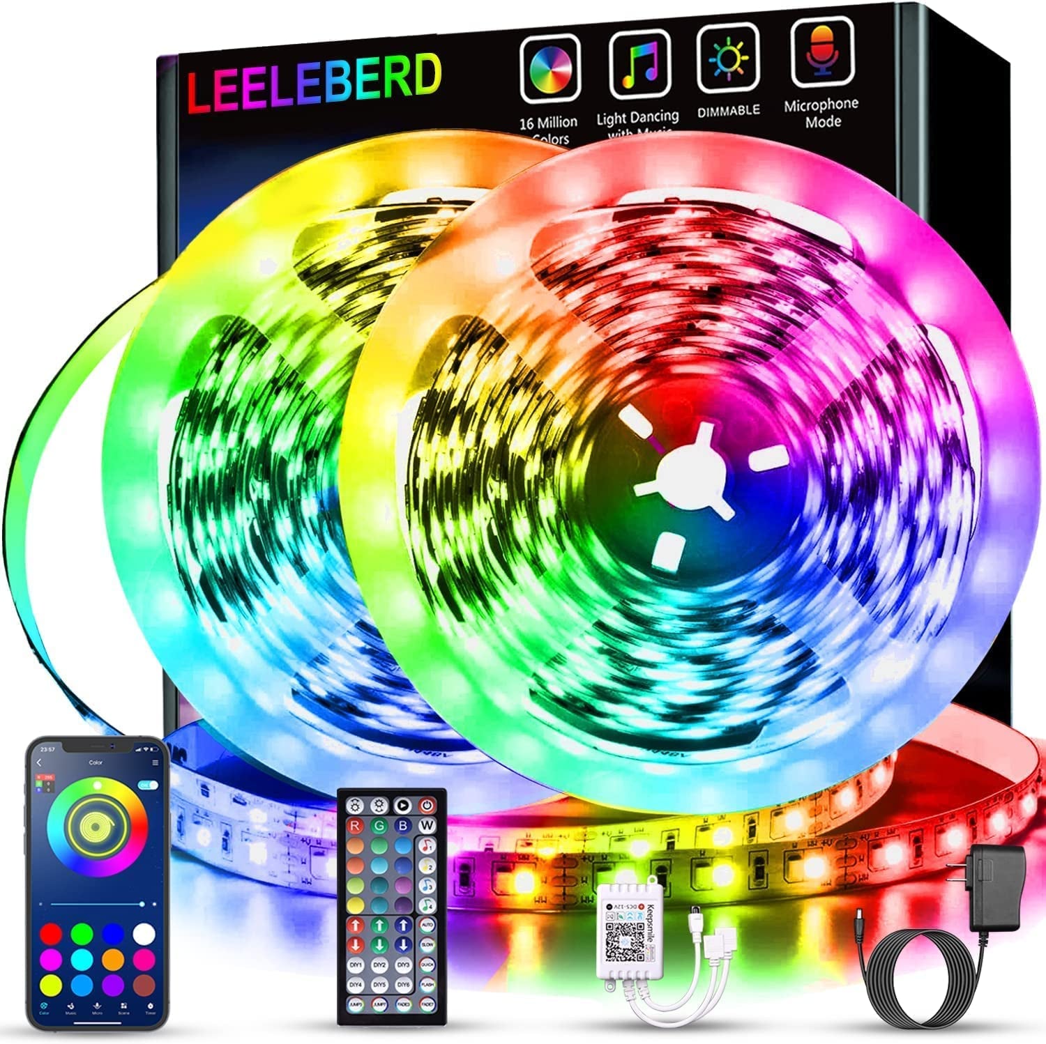 Led Lights for Bedroom 100Ft,  LED Lights with Remote and App Control Sync to Music 5050 RGB LED Strip Lights, LED Lights for Room Party Decoration