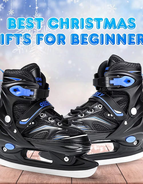 Load image into Gallery viewer, Adjustable Ice Skates - Kids Ice Skates for Beginners, Girls and Boys - Soft Padding and Reinforced Ankle Support - Fun Ice Hockey Lace-Up Skates for Outdoor and Rink
