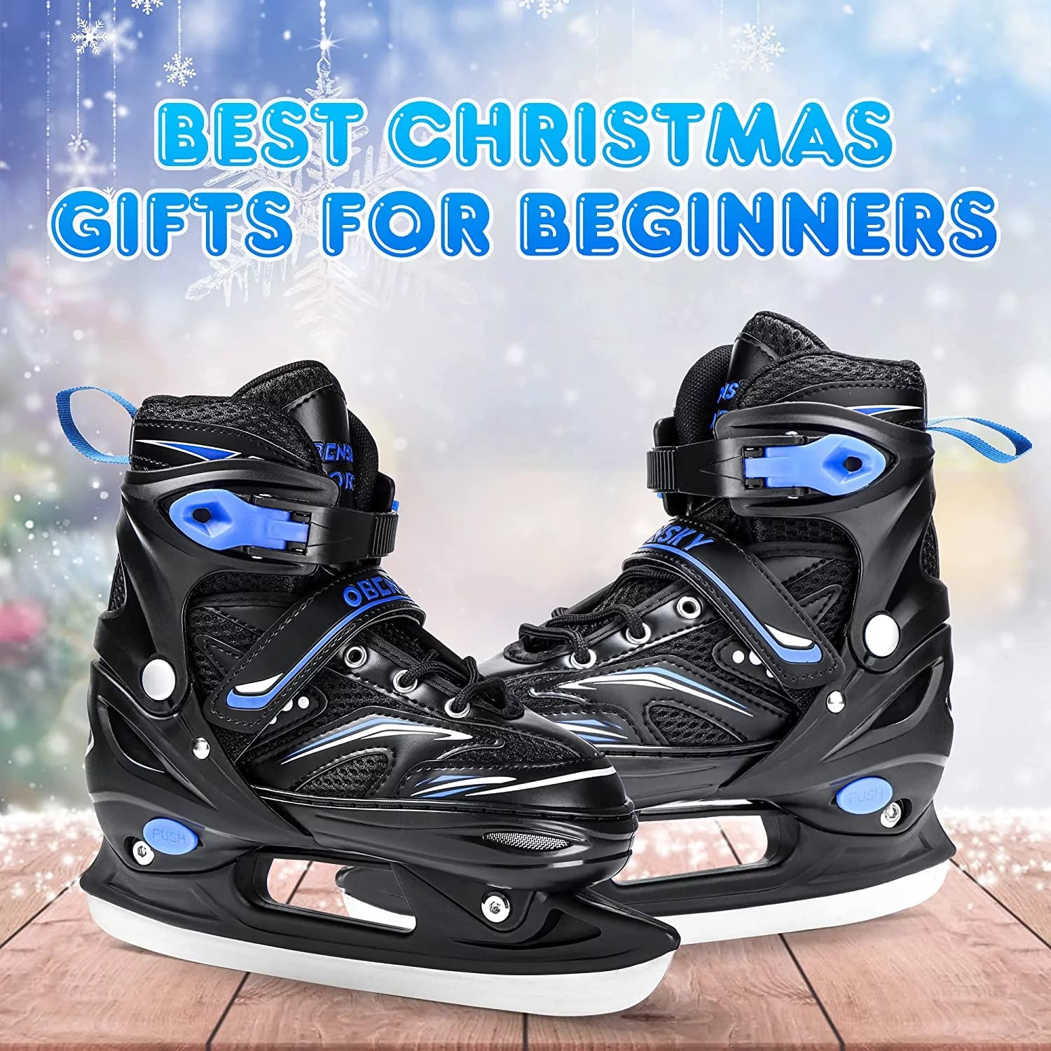 Adjustable Ice Skates - Kids Ice Skates for Beginners, Girls and Boys - Soft Padding and Reinforced Ankle Support - Fun Ice Hockey Lace-Up Skates for Outdoor and Rink