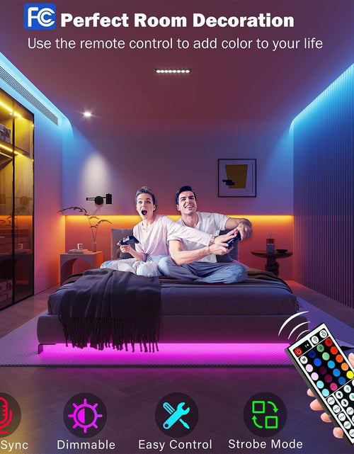 Load image into Gallery viewer, Led Lights for Bedroom 100Ft,  LED Lights with Remote and App Control Sync to Music 5050 RGB LED Strip Lights, LED Lights for Room Party Decoration
