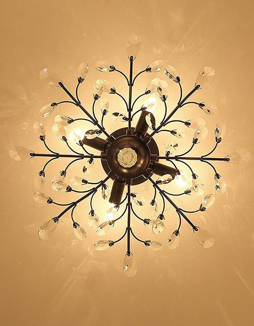 Load image into Gallery viewer, -Light Vintage Crystal Branches Chandeliers Black Ceiling Light Flush Mounted Fixture with 4 Light 160W 24.5&quot; Dia
