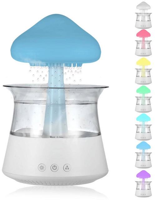 Load image into Gallery viewer, Waterfall Humidifier Water Drip， Rain Cloud Diffuser with 7 Colors LED Lights， Cloud Humidifier Rain Drop for Sleeping
