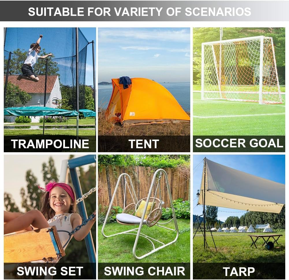 USA Trampoline Stakes Heavy Duty Trampoline Mats Corkscrew Shape Steel Stakes Anchor Kit with T Hook for Trampolines