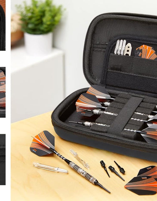 Load image into Gallery viewer, Sentinel EVA Foam Shell Dart Case, Holds 6 Darts and Extra Accessories, Tips, Shafts and Flights, Compatible with Steel Tip and Soft Tip Darts
