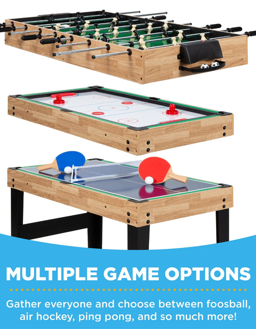 Load image into Gallery viewer, 2X4Ft 10-In-1 Combo Game Table Set W/ Hockey, Foosball, Pool, Shuffleboard, Ping Pong - Walnut
