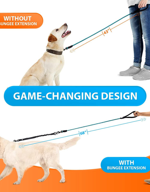 Load image into Gallery viewer, Heavy Duty Rope Bungee Leash for Large and Medium Dogs with Anti-Pull for Shock Absorption - No Slip Reflective Leash for Outside
