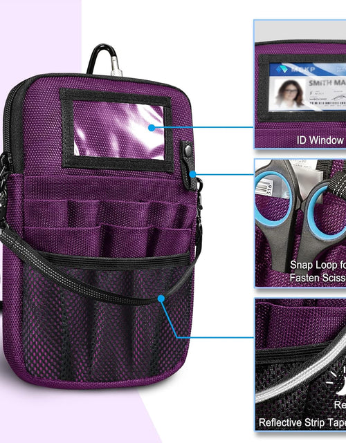 Load image into Gallery viewer, Nurse Fanny Pack with Tape Holder,  Multi Compartment Medical Gear Pocket Belt Bag Nursing Organizer Pouch | Utility Waist Pack for Stethoscopes, Bandage Scissors Other Medical Supplies, Purple
