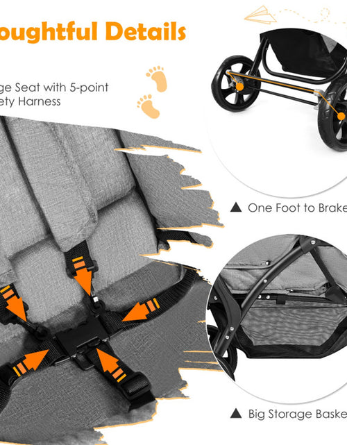 Load image into Gallery viewer, Foldable Lightweight Front Back Seats Double Baby Stroller
