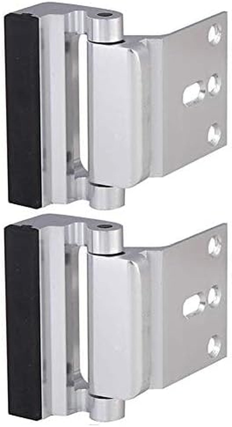 2 Pack Door Reinforcement Locks with 8 Screws, Home Security Door Lock for Toddler, Childproof Door Lock Night Lock Withstand 800 Lbs Silver