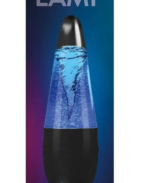 Load image into Gallery viewer, 12&quot; LED Tornado Lamp with Blue Glitter, Battery-Operated, Black Metal Base
