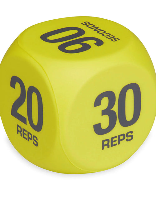 Load image into Gallery viewer, Exercise Workout Dice, 6-Sided, Foam, 2 Pack, Yellow, Adult, Ages 18+
