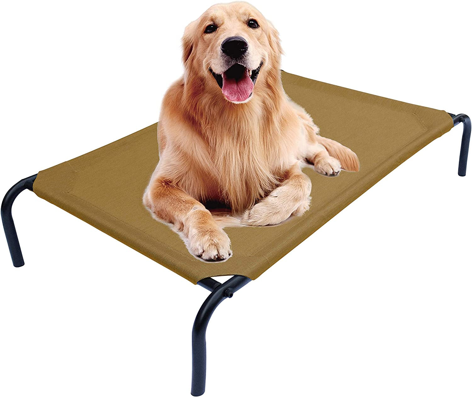 Heavy Duty Steel-Framed Portable Elevated Pet Bed, Elevated Cooling Pet Cot