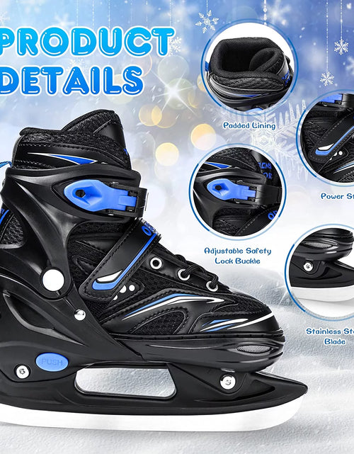 Load image into Gallery viewer, Adjustable Ice Skates - Kids Ice Skates for Beginners, Girls and Boys - Soft Padding and Reinforced Ankle Support - Fun Ice Hockey Lace-Up Skates for Outdoor and Rink
