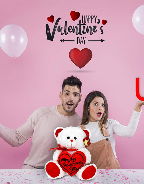 Load image into Gallery viewer, Soft Stuffed Teddy Bear - Happy Valentine&#39;S Day Bear for Girlfriend, Boyfriend, Wife, Husband - White with Red Message
