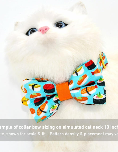 Load image into Gallery viewer, Sushi Cat Collar Bow Tie, Breakaway Safety Plastic Buckle, Bowtie Collar for Kitten (6&quot;-10&quot;)
