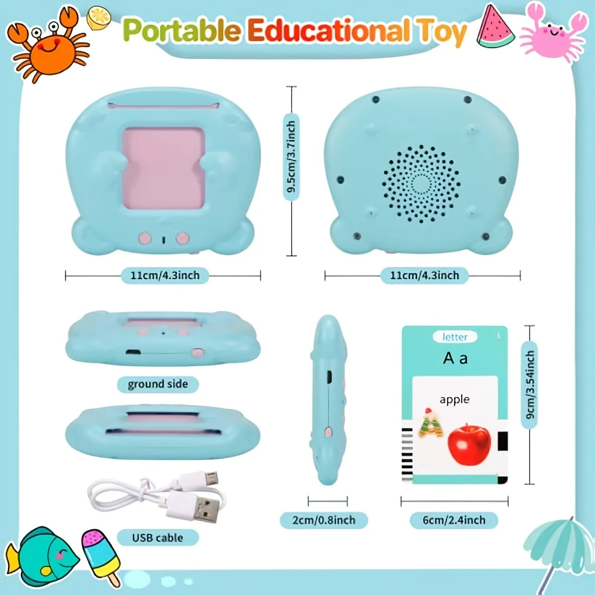 Learning Machine for Kid Talking Flash Cards Kindergarten Kids Language Electronic Audio Book Learn English Words Toys