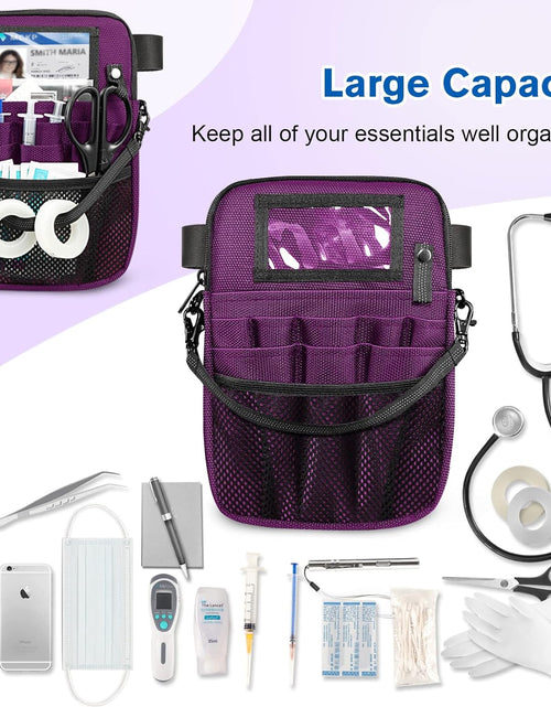 Load image into Gallery viewer, Nurse Fanny Pack with Tape Holder,  Multi Compartment Medical Gear Pocket Belt Bag Nursing Organizer Pouch | Utility Waist Pack for Stethoscopes, Bandage Scissors Other Medical Supplies, Purple
