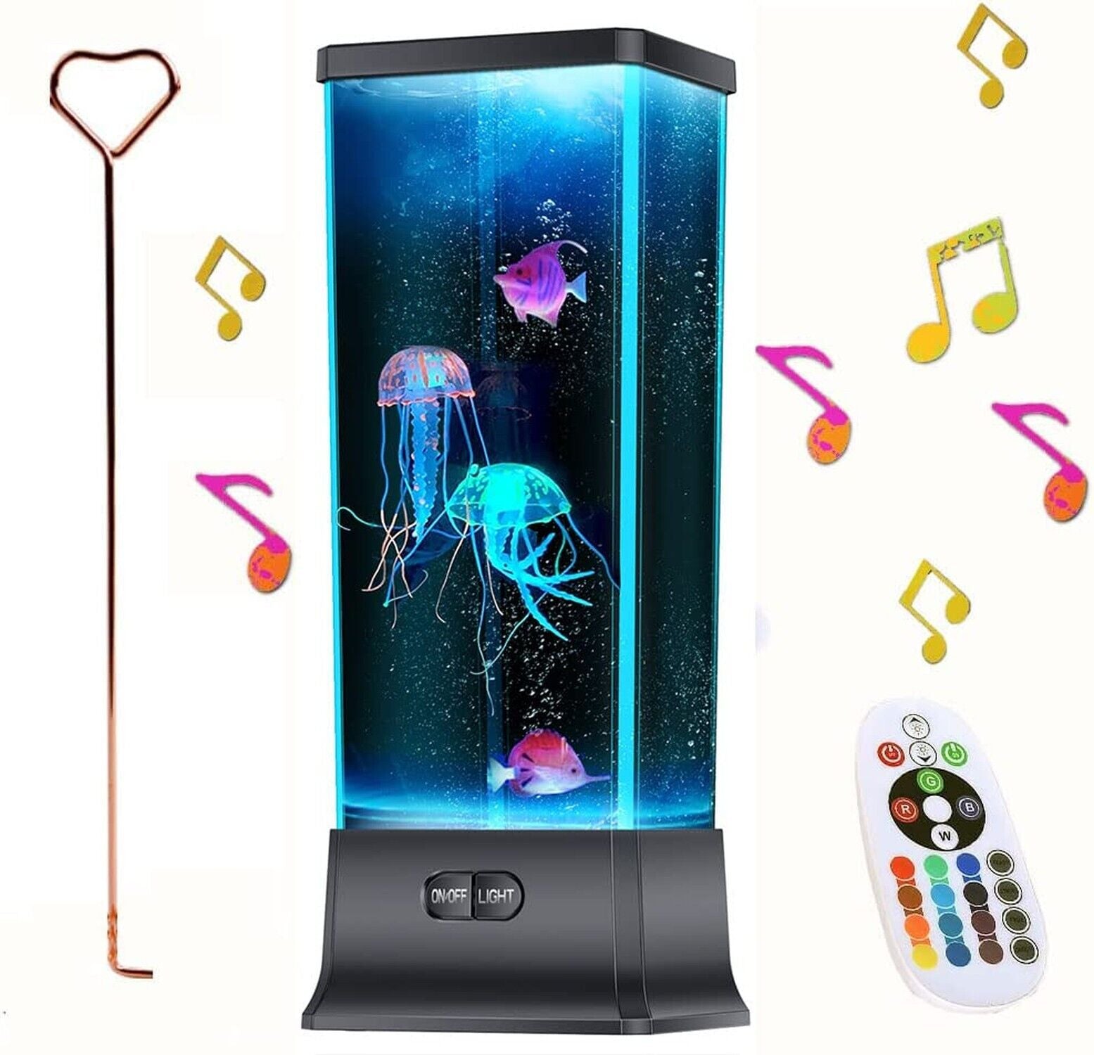 COLORLIFE Cool Electric Jellyfish Lava Lamp with Bluetooth Speaker Music Gift...