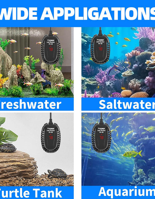 Load image into Gallery viewer, Aquarium Fish Tank Heater: 50W Small Submersible Turtle Heater with Adjustable Temperature External Controller for Betta | Saltwater | Freshwater | 1-10 Gallon
