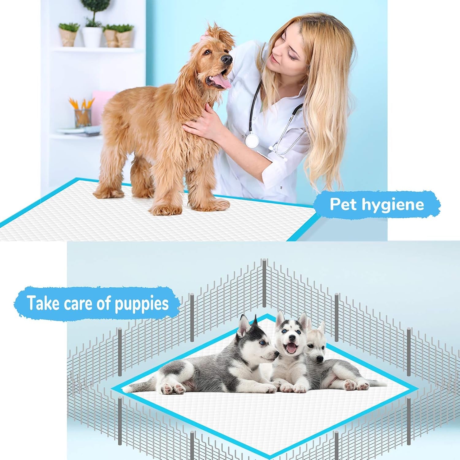 Dog Pee Pad, Puppy Potty Training Pet Pads Dog Pads Extra Large Disposable Super Absorbent & Leak-Free Pee Pads 28"X34"