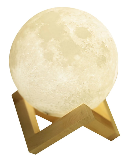 Load image into Gallery viewer, Moon Lamp, Dual-Tone Color LED Light, 3D Printing Moon Light with Bracket, Touch Night Lamp for Kids, Rechargeable Lunar LED Lamp, 8.7 Inch
