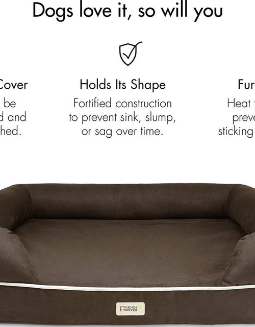 Load image into Gallery viewer, Orthopedic Dog Bed Lounge Sofa Removable Cover 100% Suede Mattress Memory-Foam with Bolster Rim Premium Prestige Edition
