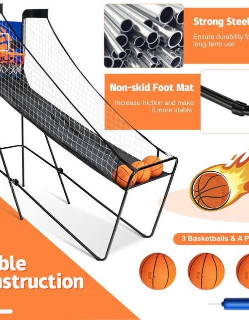 Load image into Gallery viewer, Foldable Single Shot Basketball Arcade Game with Electronic Scorer and Basketballs
