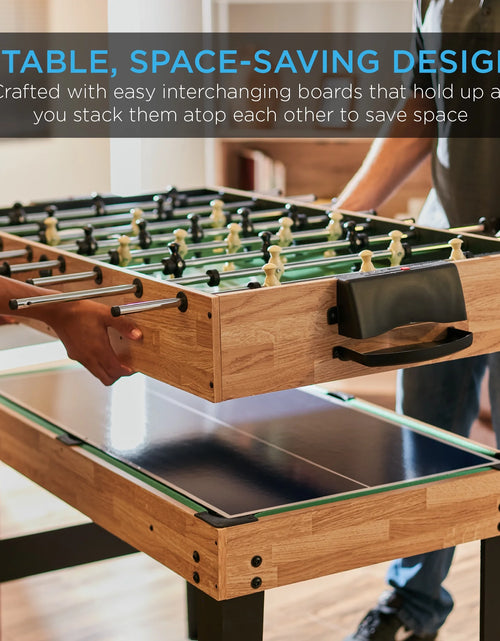 Load image into Gallery viewer, 2X4Ft 10-In-1 Combo Game Table Set W/ Hockey, Foosball, Pool, Shuffleboard, Ping Pong - Walnut
