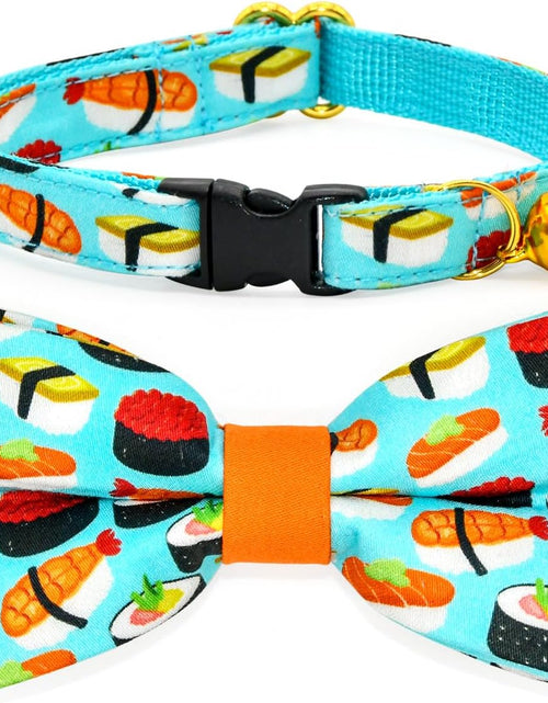 Load image into Gallery viewer, Sushi Cat Collar Bow Tie, Breakaway Safety Plastic Buckle, Bowtie Collar for Kitten (6&quot;-10&quot;)
