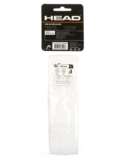 Load image into Gallery viewer, Racquet Sports band - All Ages, White, Absorbent, 90% Nylon, 10% Elasthan
