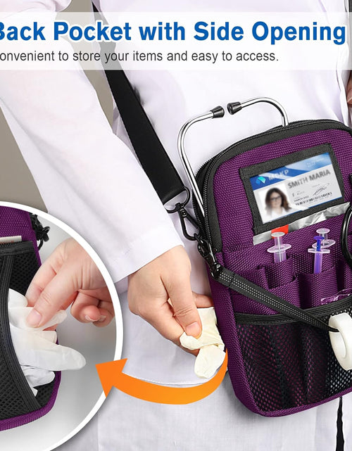 Load image into Gallery viewer, Nurse Fanny Pack with Tape Holder,  Multi Compartment Medical Gear Pocket Belt Bag Nursing Organizer Pouch | Utility Waist Pack for Stethoscopes, Bandage Scissors Other Medical Supplies, Purple
