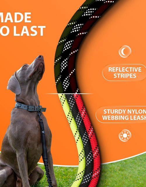 Load image into Gallery viewer, Heavy Duty Rope Bungee Leash for Large and Medium Dogs with Anti-Pull for Shock Absorption - No Slip Reflective Leash for Outside
