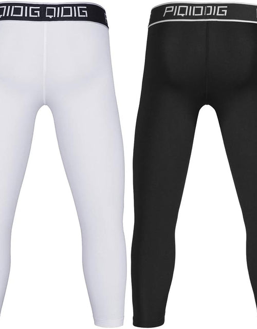 Load image into Gallery viewer, Youth Boys Compression Pants 3/4 Basketball Tights Sports Capris Leggings
