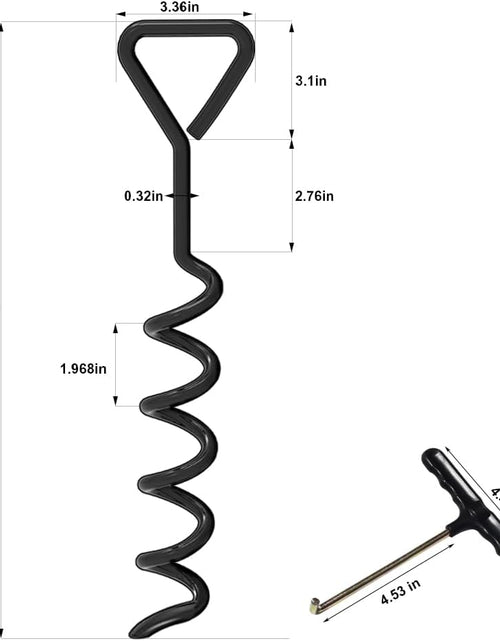 Load image into Gallery viewer, USA Trampoline Stakes Heavy Duty Trampoline Mats Corkscrew Shape Steel Stakes Anchor Kit with T Hook for Trampolines
