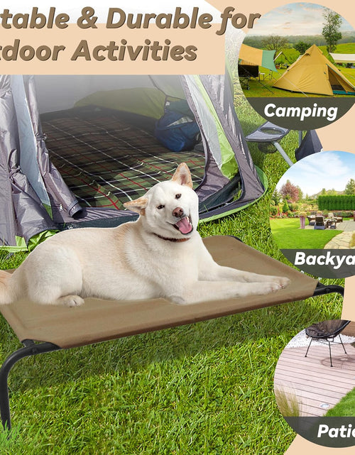 Load image into Gallery viewer, Heavy Duty Steel-Framed Portable Elevated Pet Bed, Elevated Cooling Pet Cot
